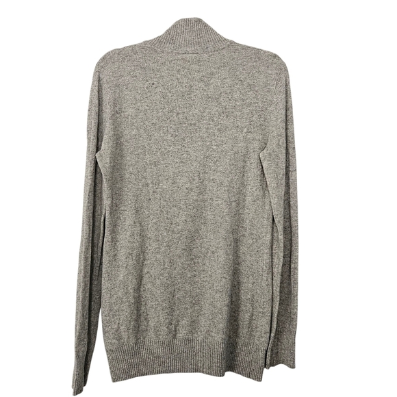 Tory Burch Gray Metino Wool Blend Long Sleeve 1/3 Zip Sweater Size L - Picture 2 of 10